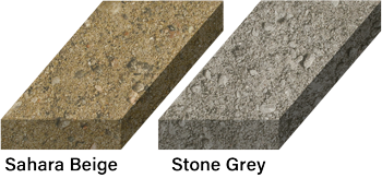 Alliance Gator's choice of color for polymeric sand in 2 variations, Sahara Beige, Stone Grey.